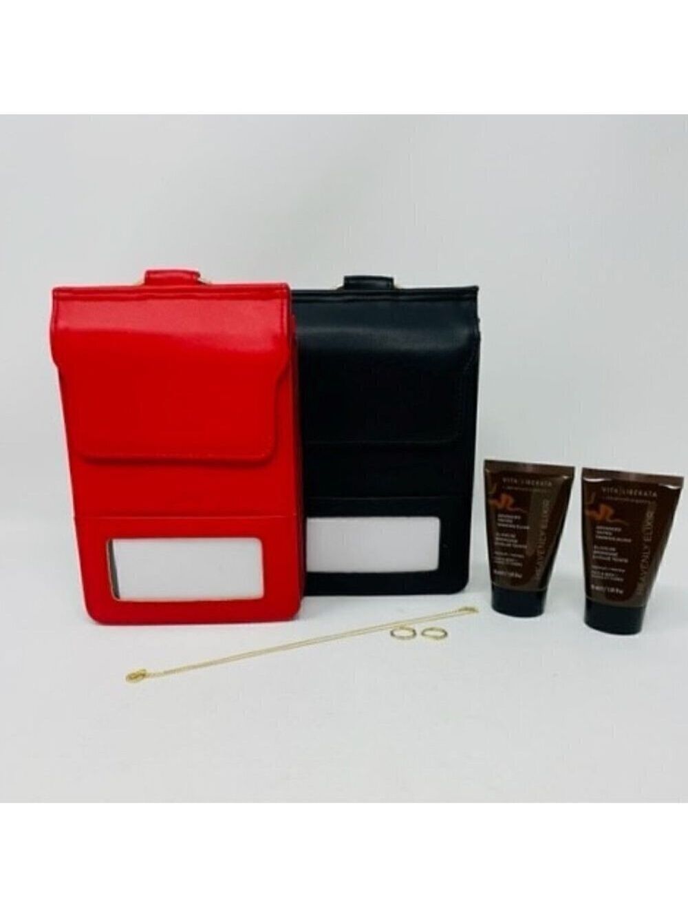 6 piece set- 2 handbags, necklace, earrings and 2 Vita Liberata Tanning Elixir - Picture 2 of 3